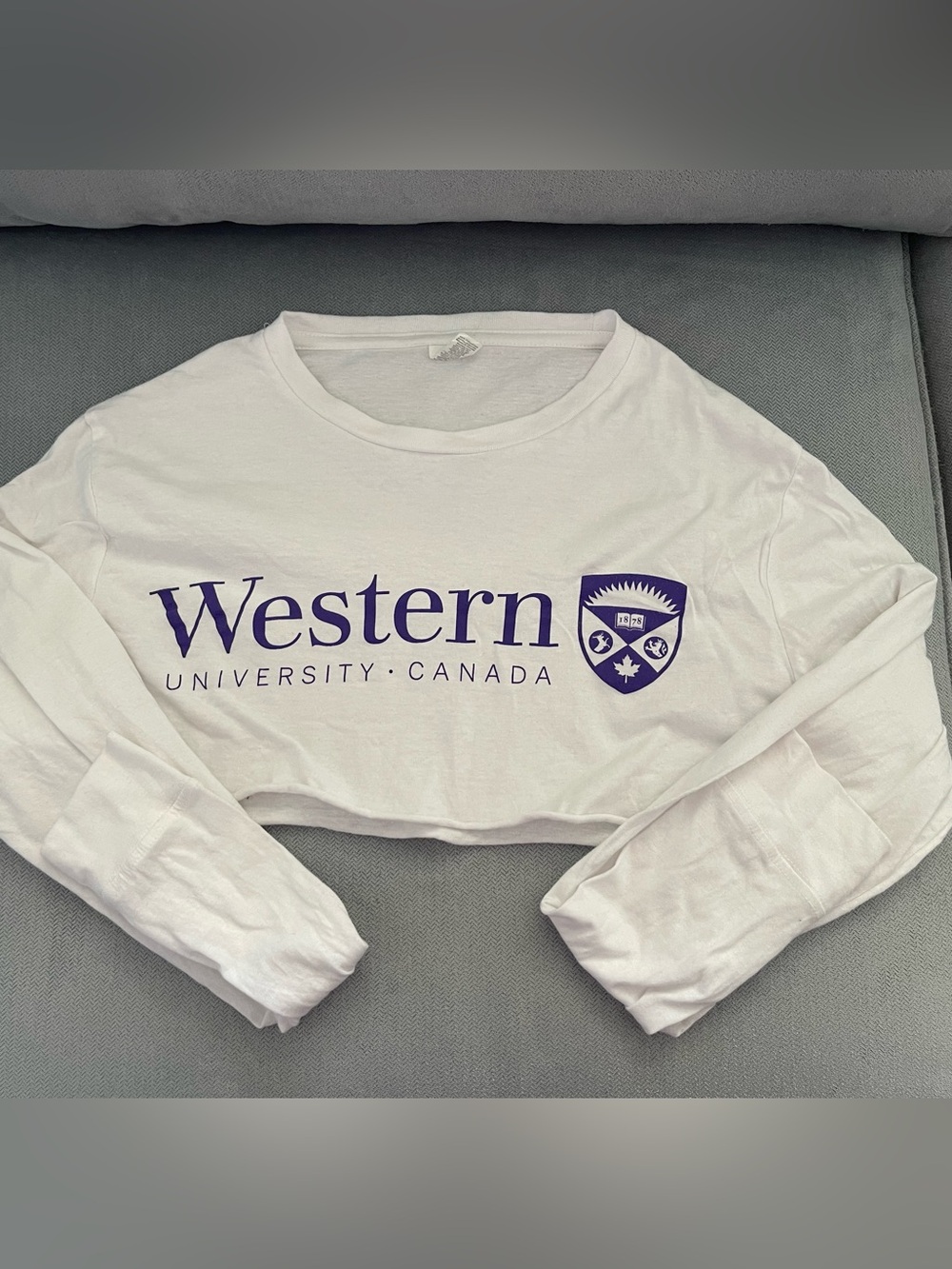 University of Western Ontario T-Shirt (UWO) women’s cropped long sleeve